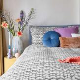 SNURK Sengesett Strikkemønster Organisk-bomull Lysegrå (501-snurk-twirre)