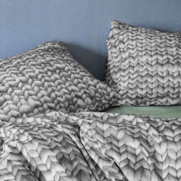 SNURK Sengesett Strikkemønster Organisk-bomull Lysegrå (501-snurk-twirre)