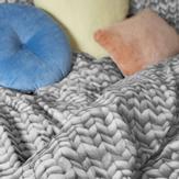 SNURK Sengesett Strikkemønster Organisk-bomull Lysegrå (501-snurk-twirre)