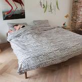 SNURK Sengesett Strikkemønster Organisk-bomull Lysegrå (501-snurk-twirre)