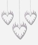 Garden Glory Ornament Flaming-Heart Sølv 3pk (730-19640)