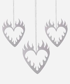 Garden Glory  Ornament Flaming-Heart Sølv 3pk