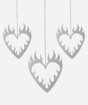 Garden Glory Ornament Flaming-Heart Sølv 3pk