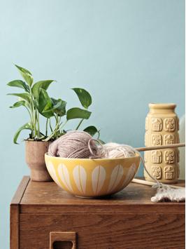 Lucie Kaas Lotus Bolle Gul-Hvit Ø24 (595-ACS01YEL)