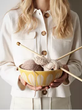 Lucie Kaas Lotus Bolle Gul-Hvit Ø24 (595-ACS01YEL)