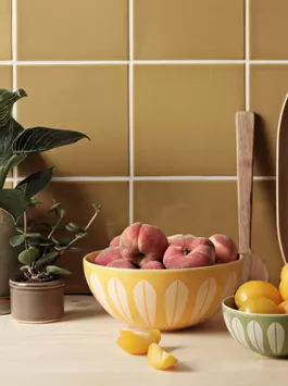 Lucie Kaas Lotus Bolle Gul-Hvit Ø24 (595-ACS01YEL)