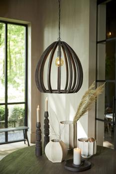 Light & Living Barsia Hengelampe Wood Dark-Brown Ø50