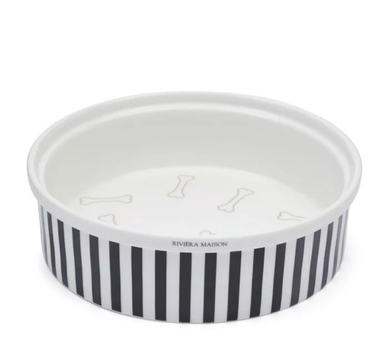Riviera Maison Hundeskål Svart-Striper Ø20 (443-524110)