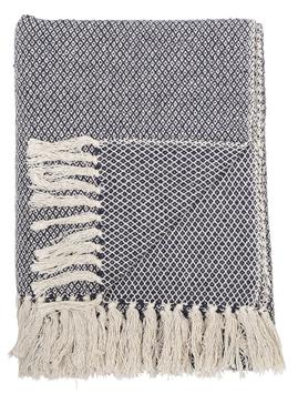 Bloomingville Pledd Barry Bomull Blå