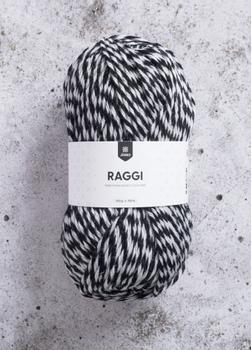 Järbo GARN Raggi Black-White 1568, 100g