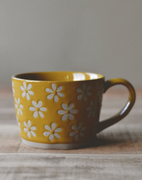 Trend Design Keramikkrus Blomster Gul