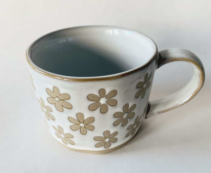 Trend Design Keramikkrus Blomster Hvit (298-180412)