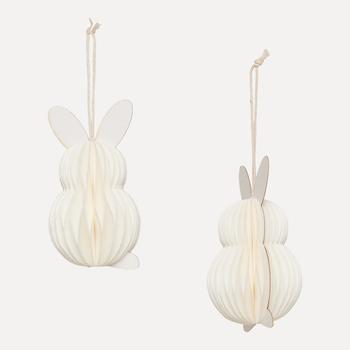 UND Easter Påskehare Honeycomb Offwhite 2pk (636-15896)