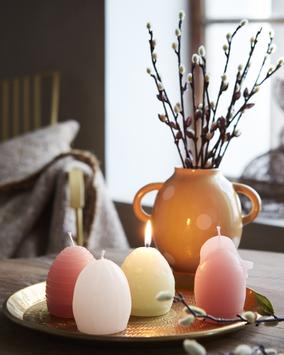 Affari Easter Egg Candles Dusty-Pink H12