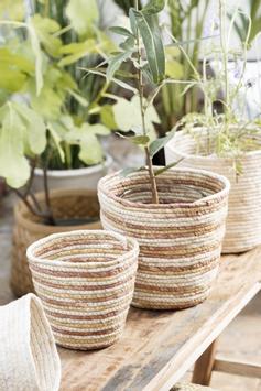 Ib Laursen Potteskjuler Kurv Krem-Rosa Ø17xH15 (171-37000-00)