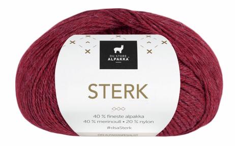 Du Store Alpakka Garn Sterk Dyp-Rød-Melert 892, 50g