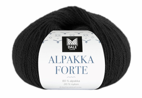 Dale Garn Alpakka Forte Svart 733, 50g