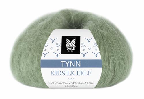 Dale Garn Tynn Kidsilk Erle Jadegrønn 4009, 25g