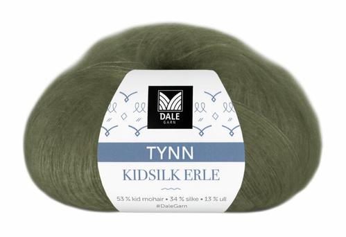 Dale Garn Tynn Kidsilk Erle Armygrønn 4012, 25g