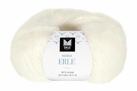 Dale Garn Kidsilk Erle Ubleket-Hvit 0020, 50g
