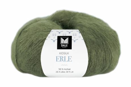 Dale Garn Kidsilk Erle Armygrønn 9054, 50g