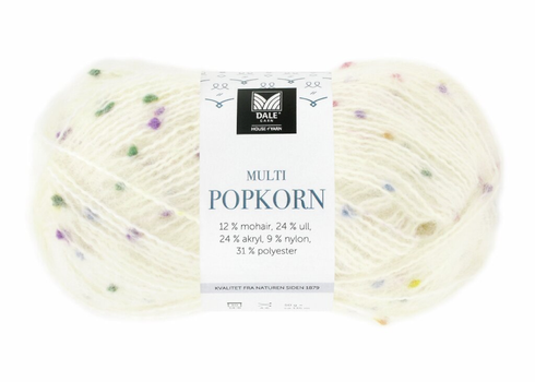 Dale Garn Multi Popkorn Hvit 501,  50g (773-219-501)