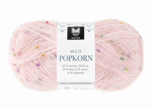 Dale Garn Multi Popkorn Lys-Rosa 504, 50g