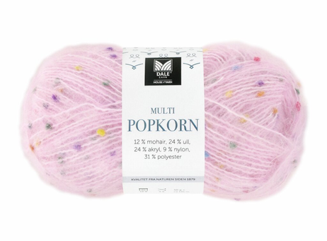 Dale Garn Multi Popkorn Rosa 505,  50g (773-219-505)