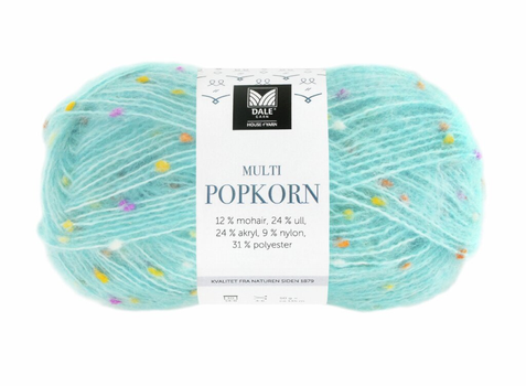Dale Garn Multi Popkorn Lys-Turkis 507, 50g