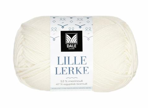 Dale Garn Lille Lerke Ubleket-Hvit 0020,  50g (773-214-0020)