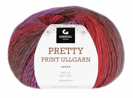 Gjestal Garn  Pretty-Print Ullgarn Rødfarget 502, 100g