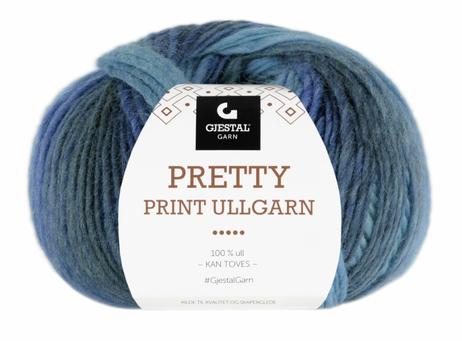 Gjestal Garn  Pretty-Print Ullgarn Blåfarget 503, 100g