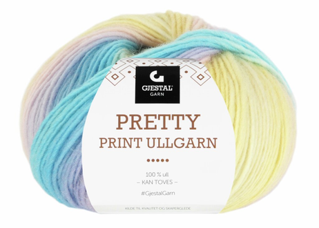 Gjestal Garn  Pretty-Print Ullgarn Pastellfarget 508, 100g