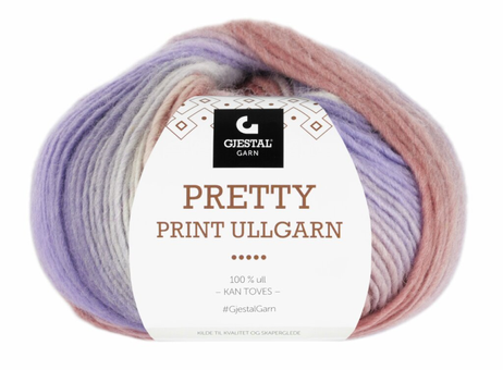 Gjestal Garn  Pretty-Print Ullgarn Lillafarget 509, 100g