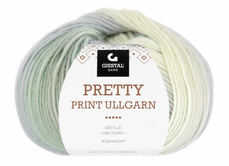 Gjestal Garn  Pretty-Print Ullgarn Mintfarget 510, 100g