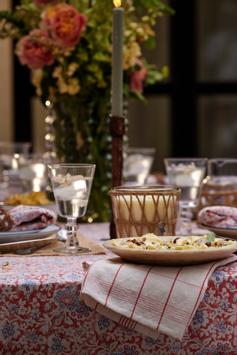 Lexington Duk Blomster Koral-Hvit  (588-12413000-3971)