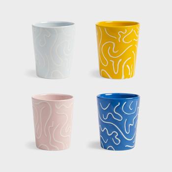 &Klevering Soba Krus Multi 4stk H8,5 porselen