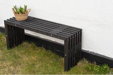 EcoFurn Eco D-Benk Furu Sort 100x32xH45cm