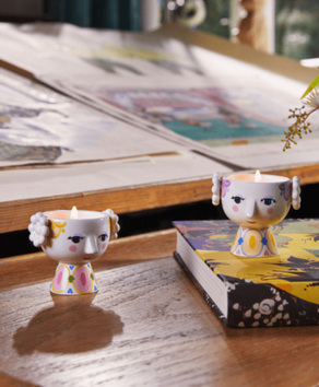 Bjørn Wiinblad Eva Telysholdere Gul-Lavendel 2stk (521-56556)