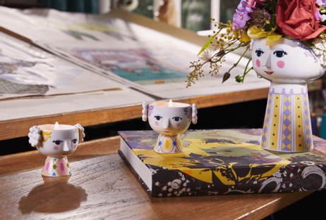 Bjørn Wiinblad Eva Telysholdere Gul-Lavendel 2stk (521-56556)