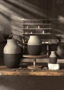 Kähler Omaggio Vase Circulare Antrasittgrå Ø8xH12,5 (521-690148)