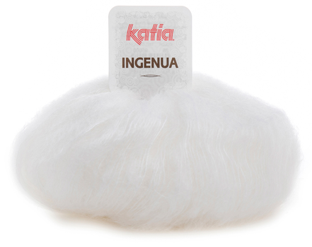 Katia  Garn Ingenua Hvit 01, 50g (766-389-01)