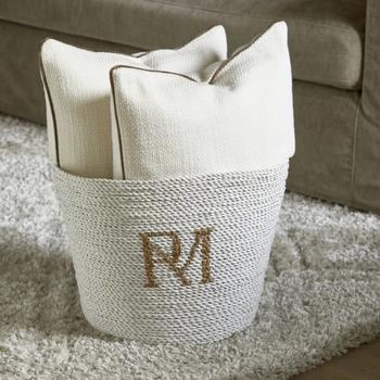 Riviera Maison RM Kurv Raffia Hvit H34 (443-555574)