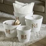 Riviera Maison RM Kurv Raffia Hvit H34 (443-555574)