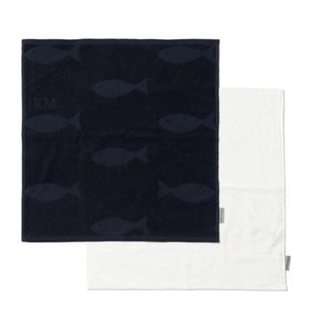 Riviera Maison Long-Island Kjøkkenhåndkle Svart-Hvit 2pk (443-556890)
