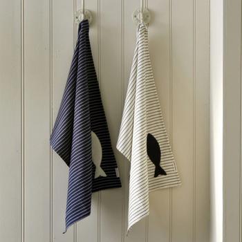 Riviera Maison Long-Island Kjøkkenhåndkle Blå-Hvit 2pk (443-558370)