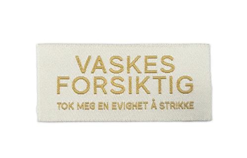 Kort og Godt Symerke "Vaskes Forsiktig" 5x2, 5 (1stk) (624-PL244)