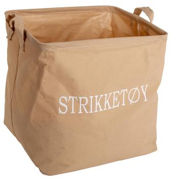 BC Kurv "Strikketøy" Beige 31x31 (153-122243)