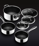 HexClad Grytesett med lokk 3stk, Non-Stick Gordon Ramsay (573-CWPT06-ST)