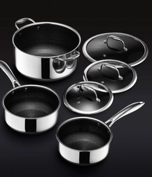 HexClad Grytesett med lokk 3stk, Non-Stick Gordon Ramsay (573-CWPT06-ST)